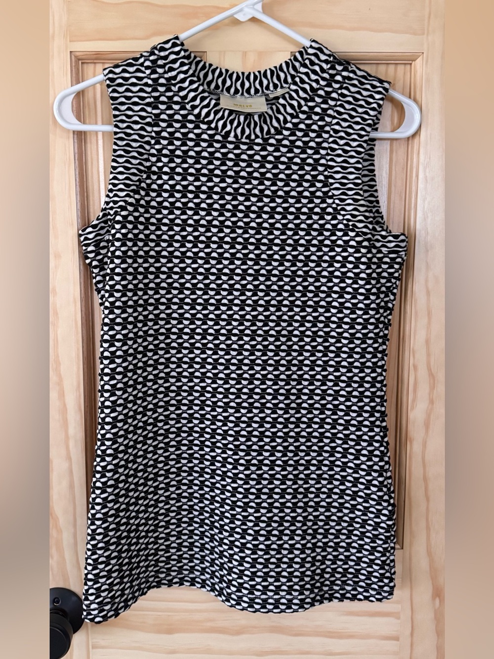 Anthropologie Maeve Black & White Sleeveless Patterned Tank